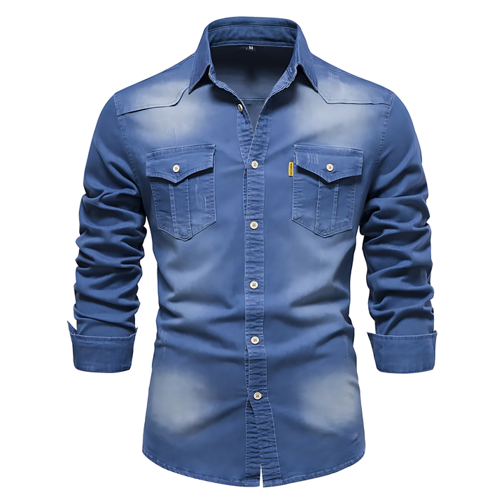 Levoire | Chemises En Coton Pour Hommes Bleu