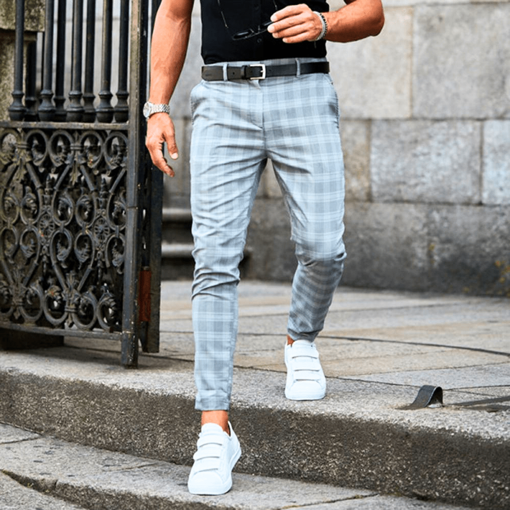 Levoire | Pantalon Chino Style Élégant Décontracté Ajusté Pour Hommes Bleu