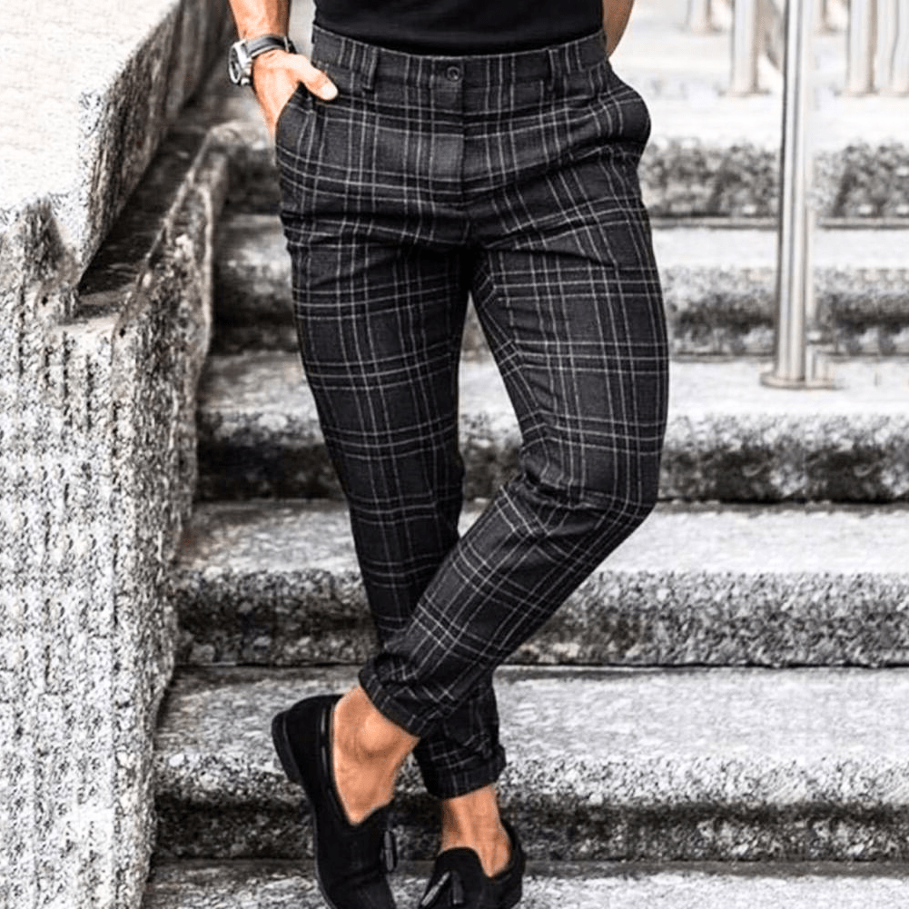Levoire | Pantalon Chino Style Élégant Décontracté Ajusté Pour Hommes Noir