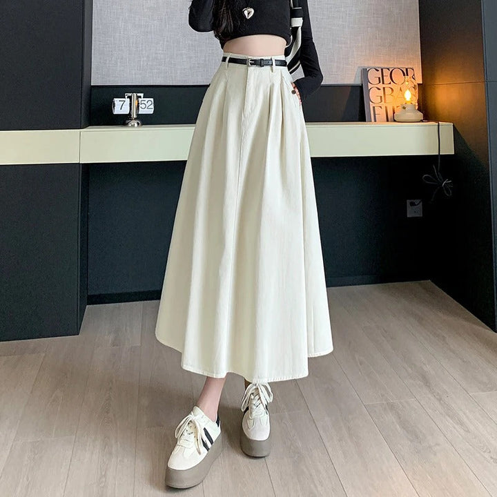 Levoire | Jupe Maxi Élégante À Boutons Blanc
