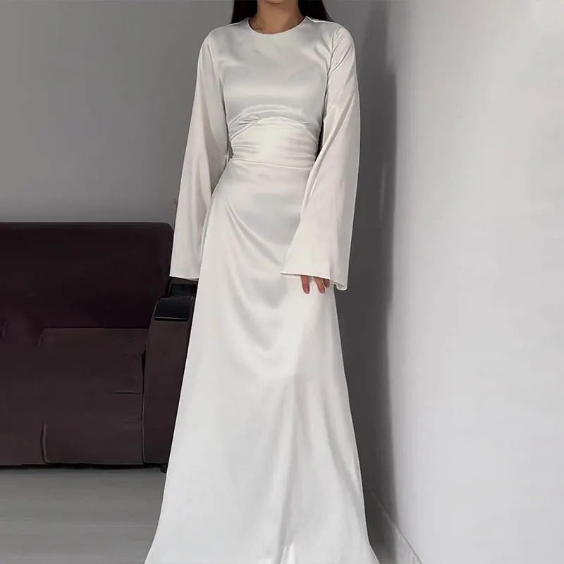 Levoire | Robe longue élégante en satin Blanc