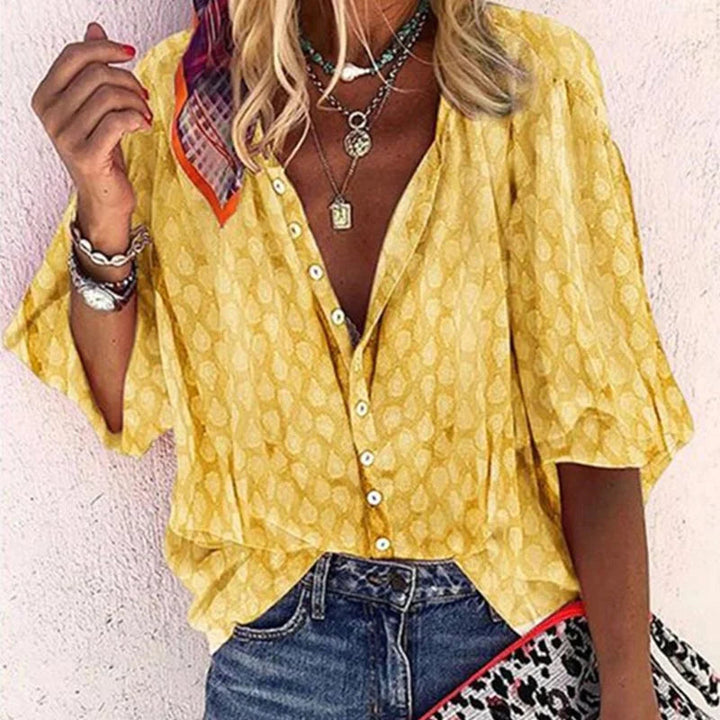 Levoire | Veste Relaxante Et Confortable À Bouton Jaune