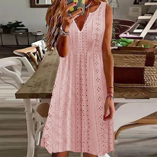 Levoire | Robe Élégante À Motif Floral À Décolleté En V Rosa