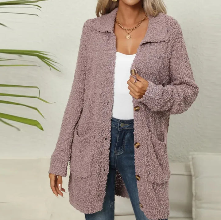 Levoire | Gilet En Teddy Douillet Avec Poches Tendance Pour Femmes Lilas