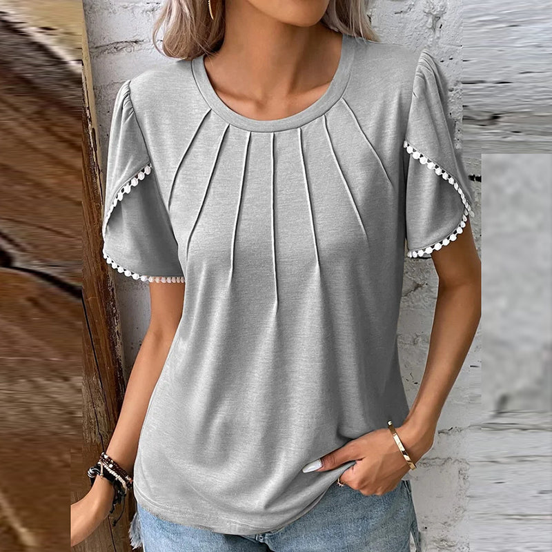 Levoire | Rento Short Sleeve Shirt With Round Neck And Casual Fit Gris