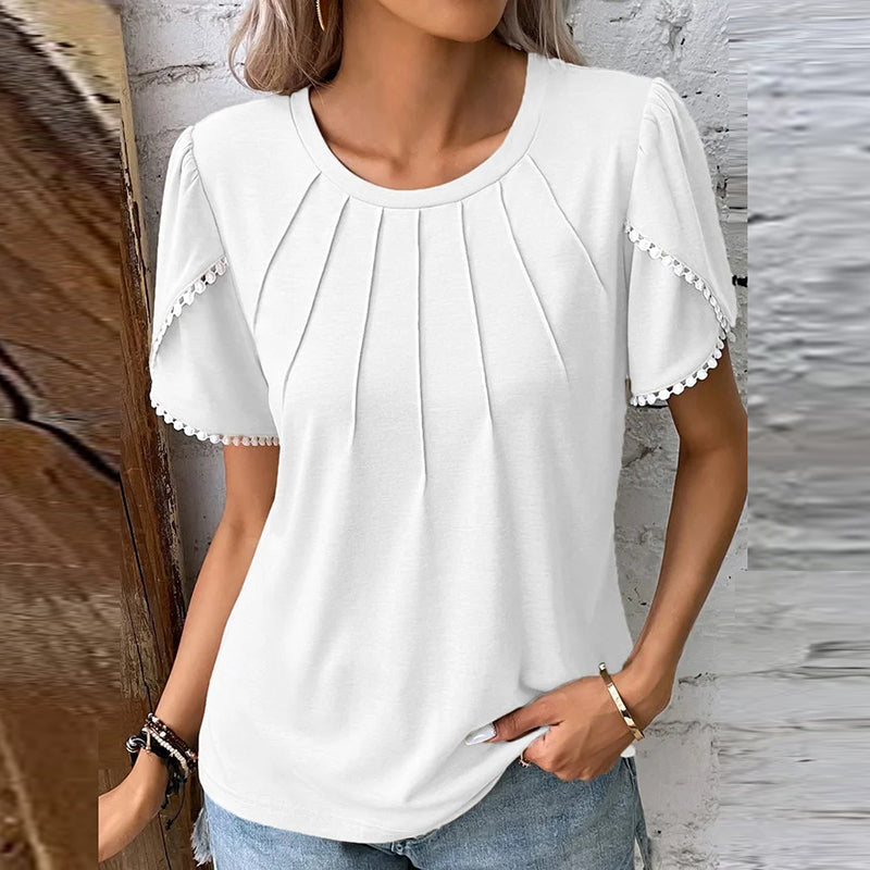 Levoire | Rento Short Sleeve Shirt With Round Neck And Casual Fit Blanc