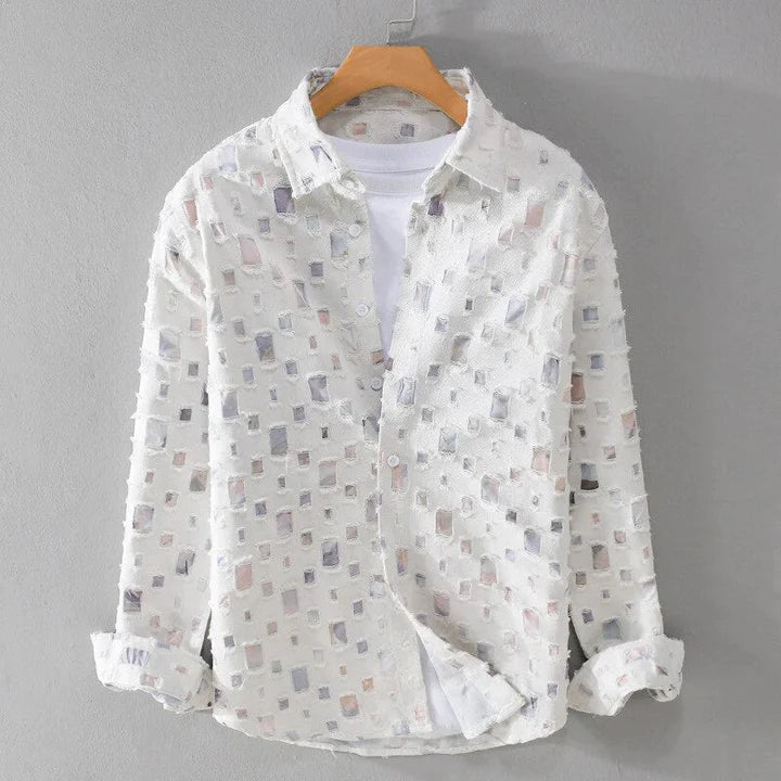 Levoire | Chemise en denim effilochée Blanc