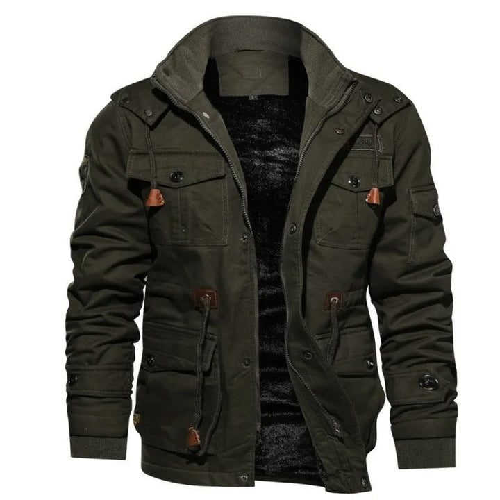 Levoire | Veste Tactique Hiver Homme Avec Capuche Vert armée