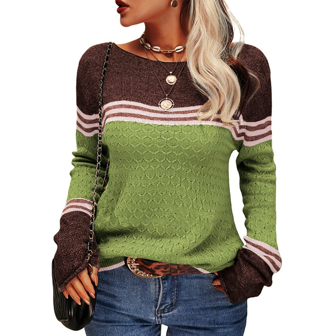 Levoire | Pull Rayé Pour Femmes Vert olive
