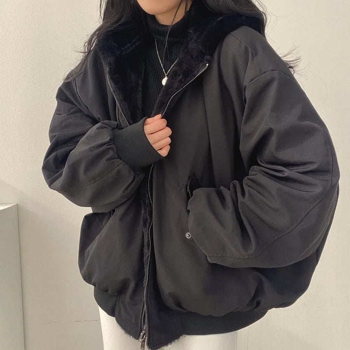 Levoire | Veste D’Hiver À Double Couche Au Style Coréen Noir