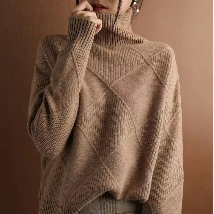 Levoire | Pull Pour Femmes Avec Col Roulé En Cachemire Braun