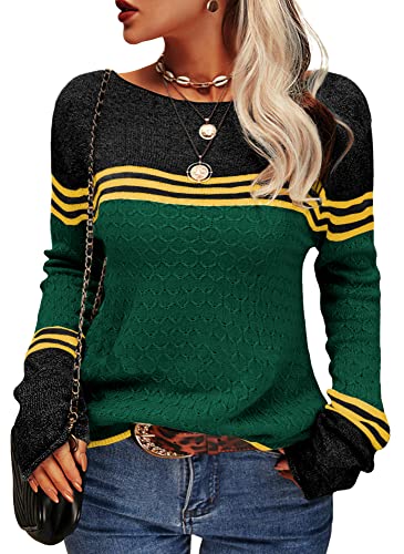 Levoire | Pull Rayé Pour Femmes Vert foncé