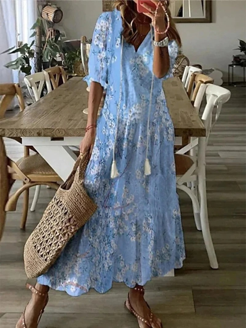 Levoire | Robe bohème longue Bleu clair