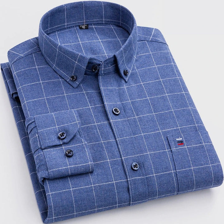 Levoire | Chemise À Carreaux Pour Hommes Polyvalente Bleu océan