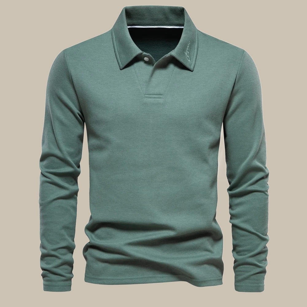Levoire | Polo Long À Manches Longues Élégant Pour Hommes vert