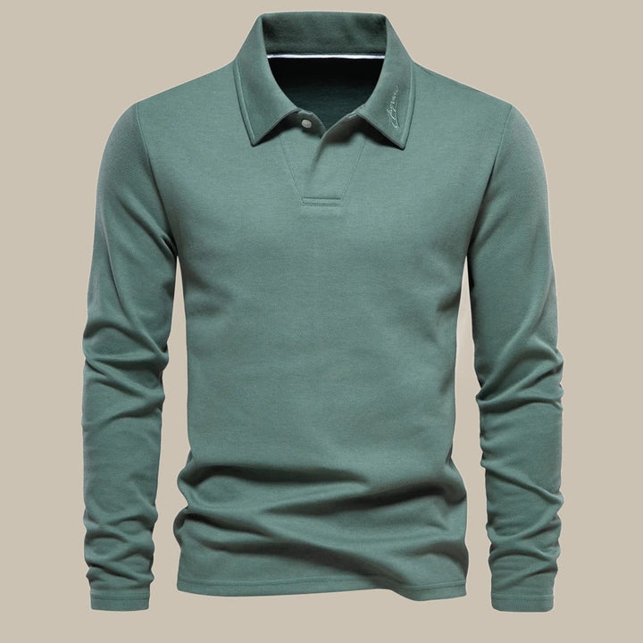 Levoire | Polo Long À Manches Longues Élégant Pour Hommes vert