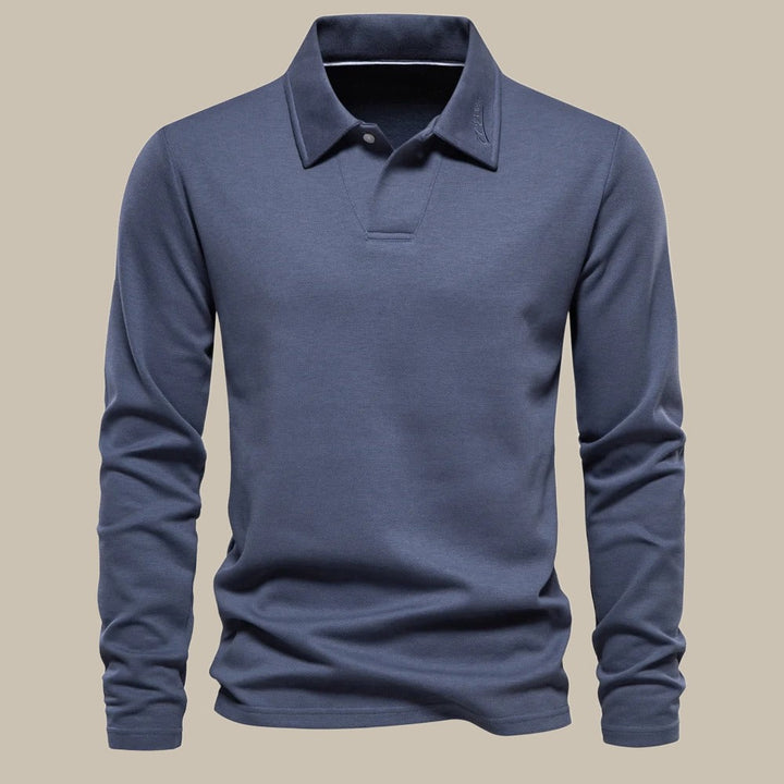 Levoire | Polo Long À Manches Longues Élégant Pour Hommes bleu