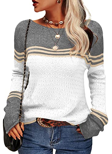 Levoire | Pull Rayé Femme Blanc