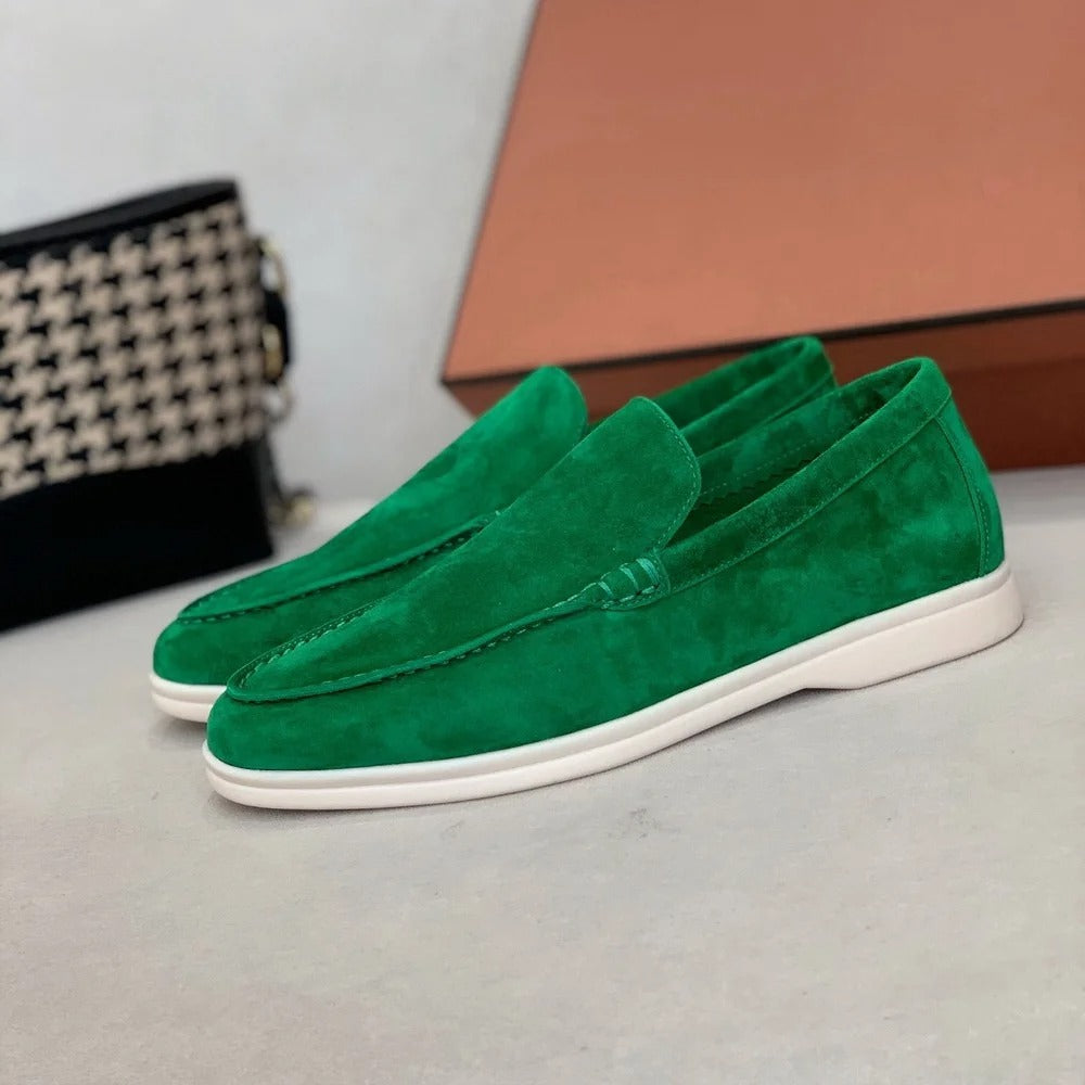 Levoire | Pantoufles En Daim Vert