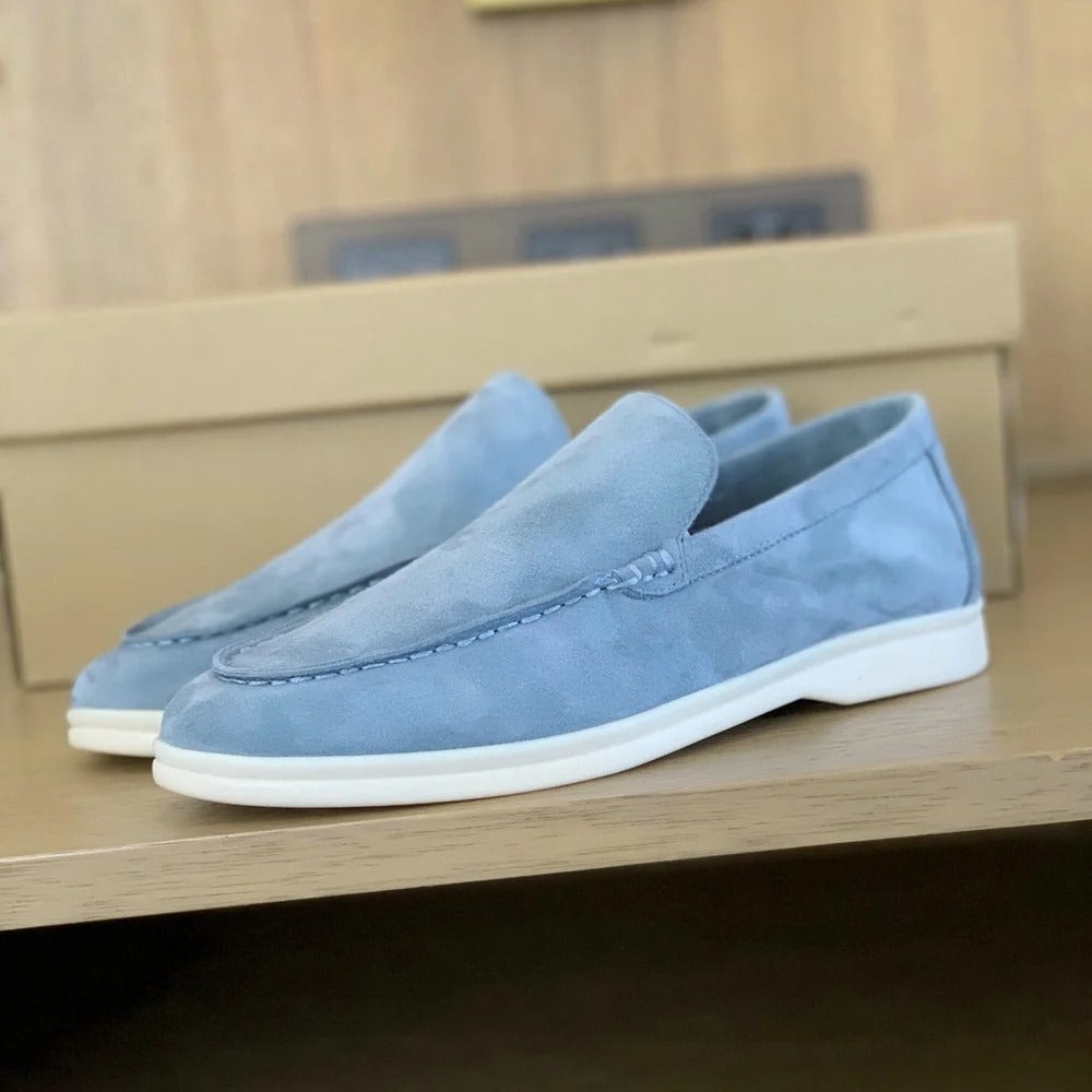 Levoire | Pantoufles En Daim bleu ciel