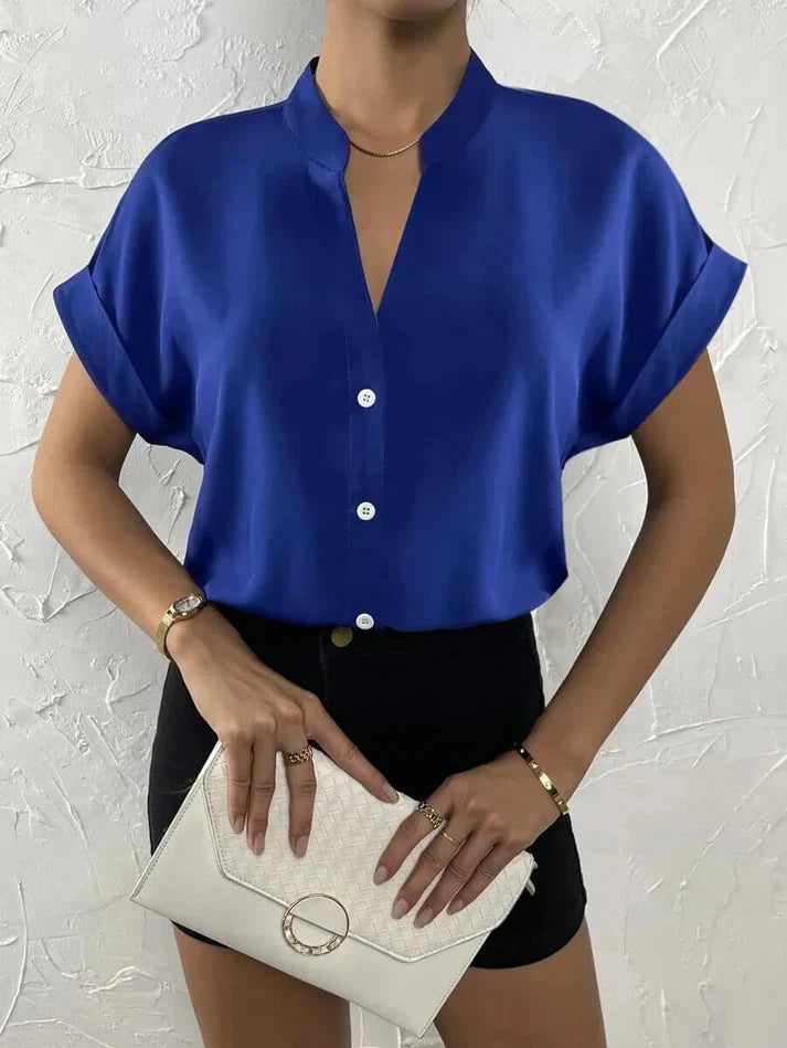 Levoire | Haut Élégant À Décolleté En V Pour Femmes Bleu
