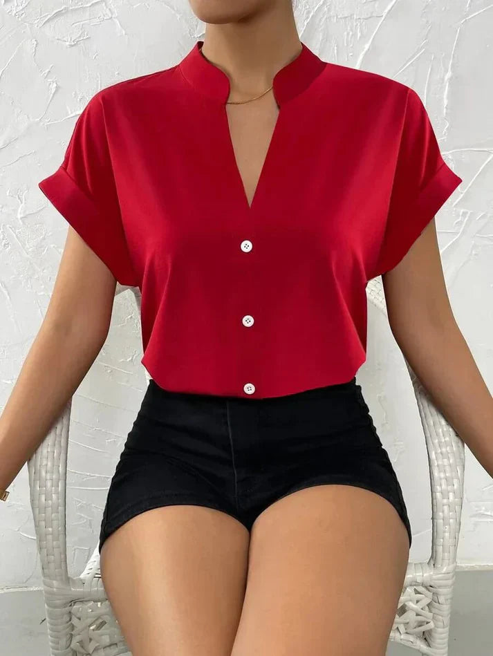 Levoire | Haut Élégant À Décolleté En V Pour Femmes Bordeaux