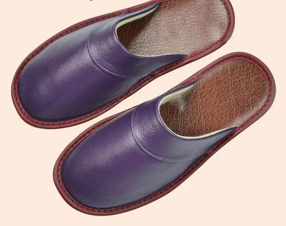 Levoire | Pantoufles En Cuir À Enfiler Pour Hommes Lilas