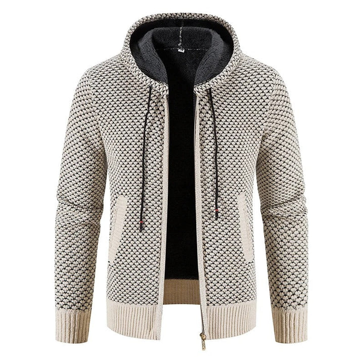 Levoire | Veste En Tricot Élégante Avec Capuche Et Doublure En Polaire Pour Hommes