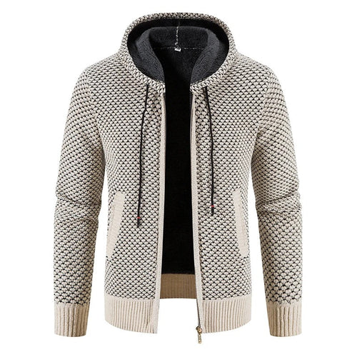 Levoire | Veste En Tricot Élégante Avec Capuche Et Doublure En Polaire Pour Hommes