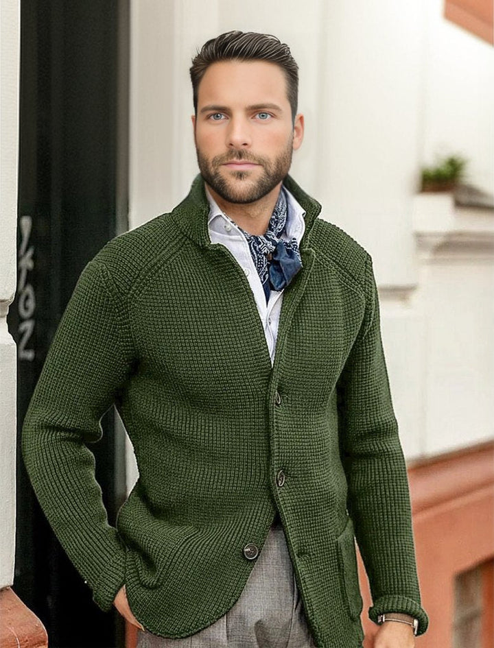 Levoire | Veste En Tricot De Luxe Classique Pour Hommes Vert olive