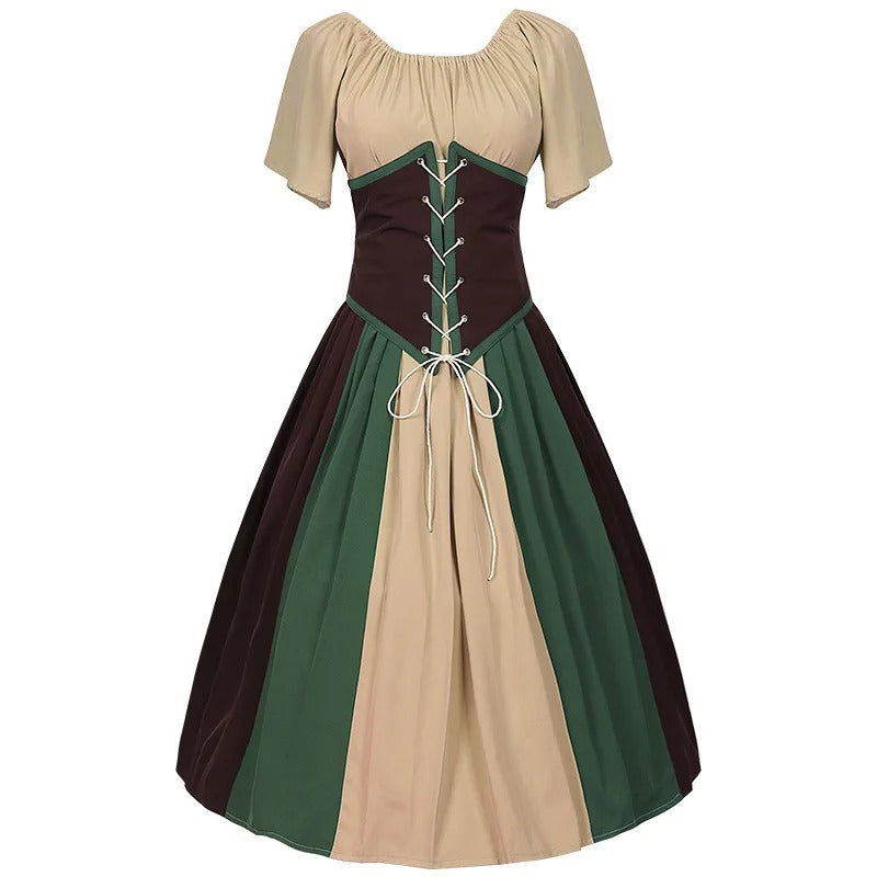 Levoire | Luxe Dirndl-Lacet Avec Manches Bouffantes. Beige