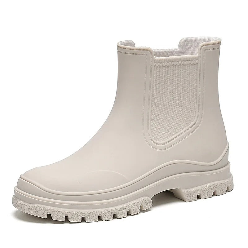 Levoire | Bottes De Pluie Semi-Hautes Imperméables De Luxe Pour Femmes Beige