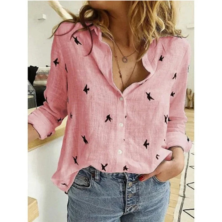 Levoire | Chemisier En Coton Élégant Avec Fermeture À Boutons Pour Femmes Rosa-Noir