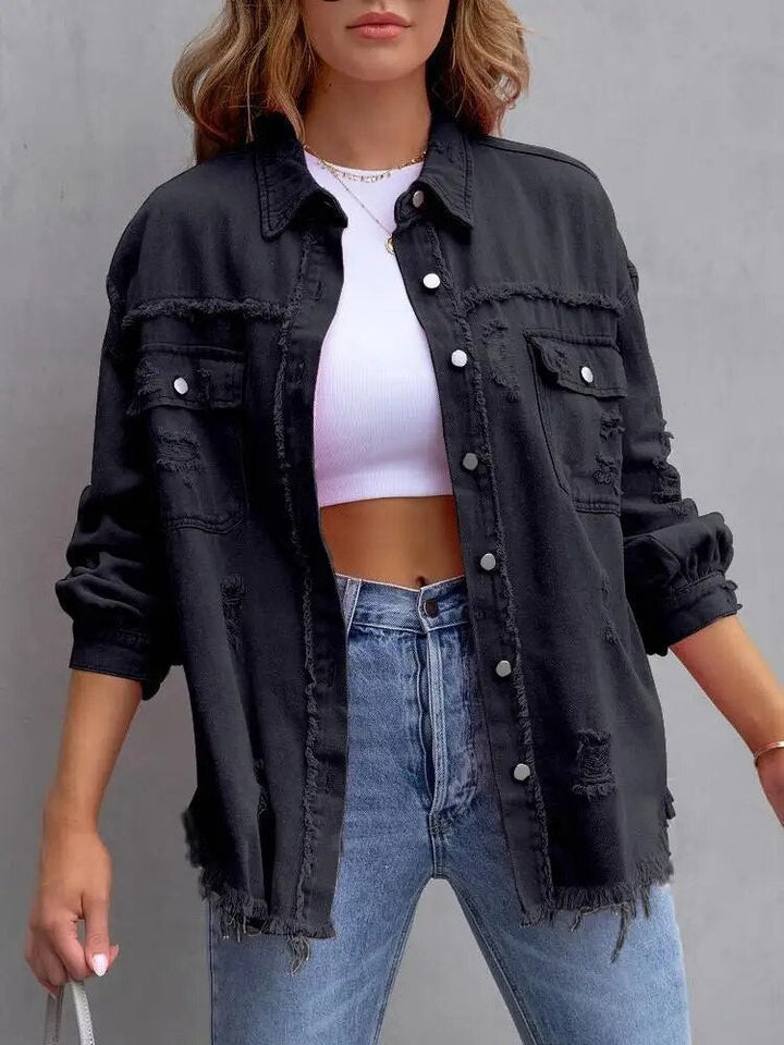 Levoire | Taille Plus Veste En Denim Karmin Noir