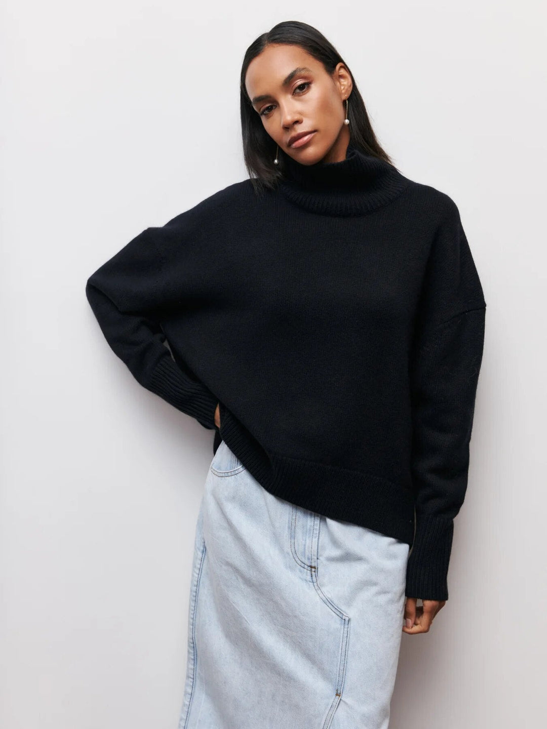 Levoire | Pull À Col Surdimensionné Noir