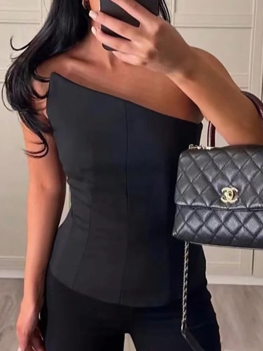 Levoire | Tops Croppés Élégants Noir