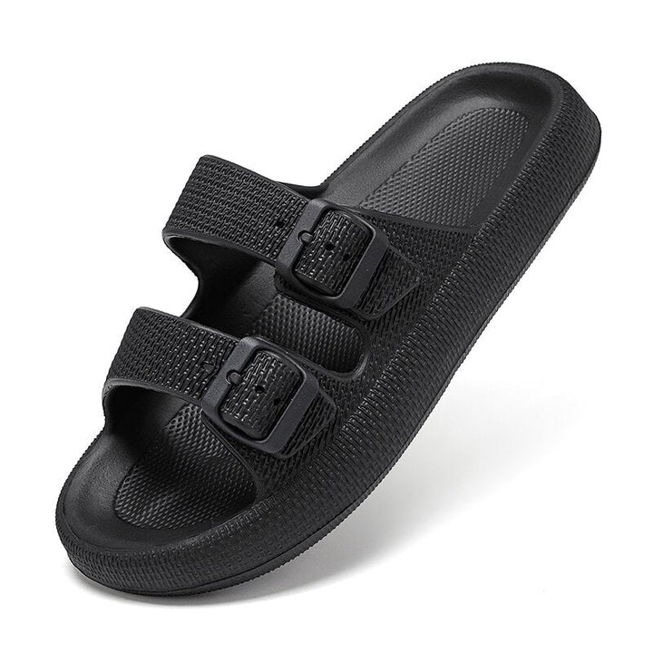 Levoire | Chaussons Confortables Avec Des Sangles Ajustables Pour Femmes Et Hommes Noir