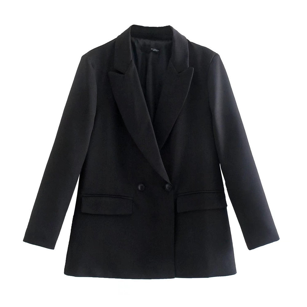 Levoire | Blazer Long Tendance Confortable Pour L'Automne Noir