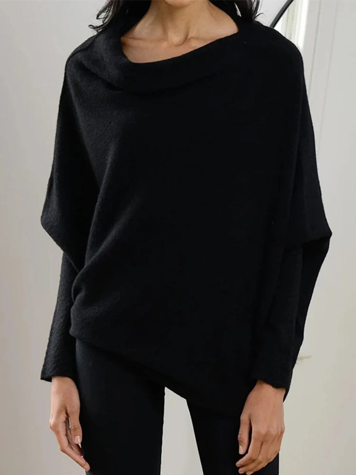 Levoire | Blouse Asymétrique Drapée Noir Taille unique