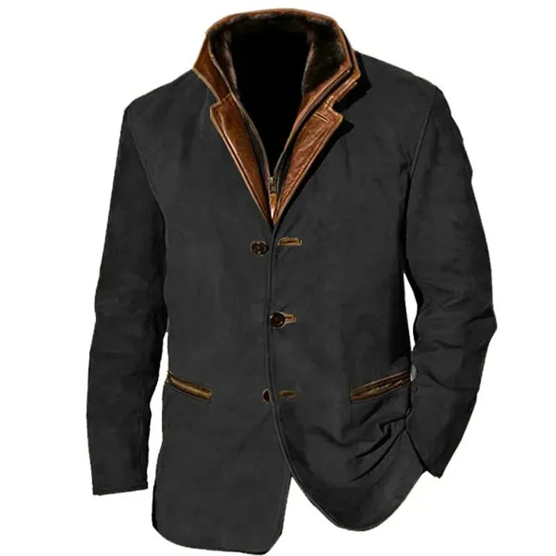 Levoire | Veste D'Automne Vintage Pour Hommes Noir