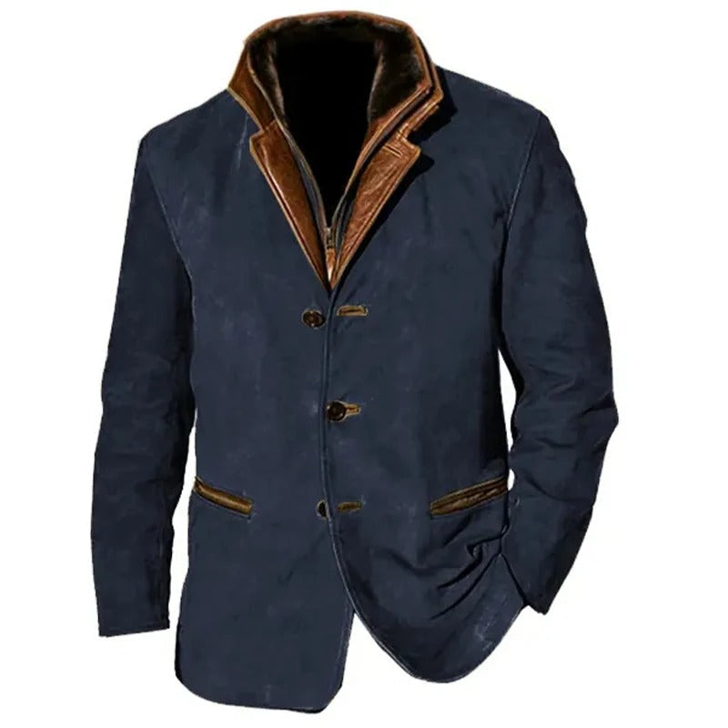 Levoire | Veste D'Automne Vintage Pour Hommes Bleu