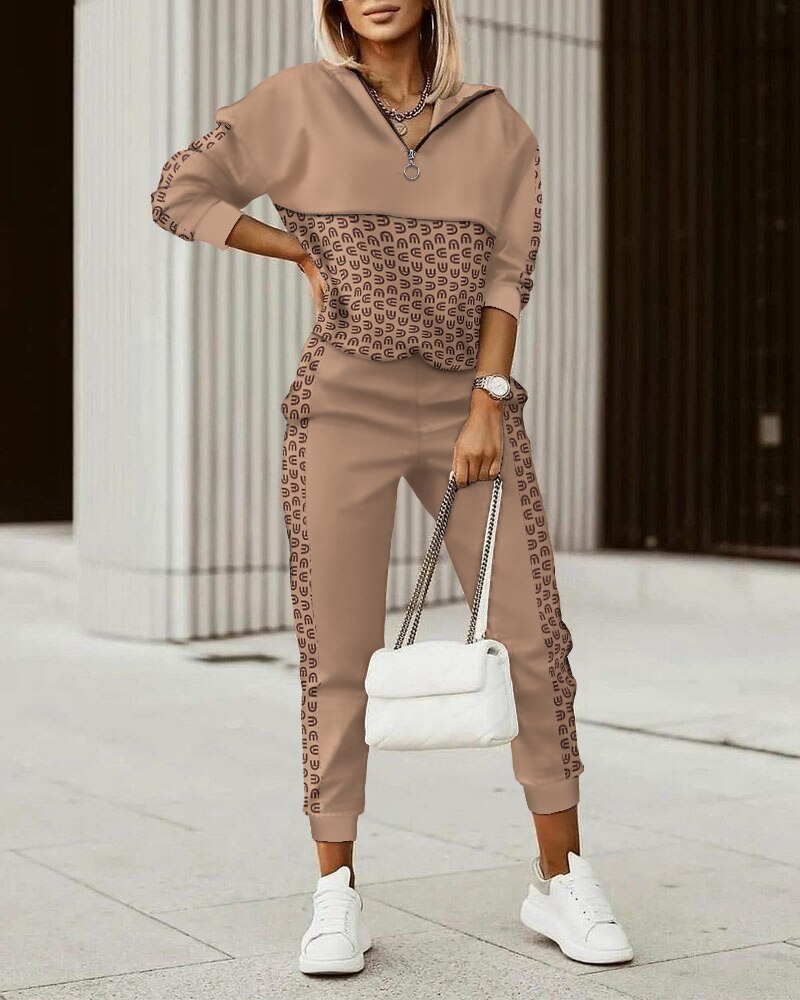 Levoire | Ensemble De Jogging Luxe Et Confortable Pour Femmes Braun