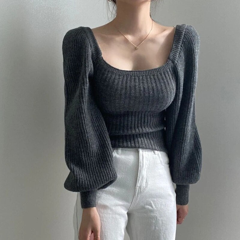 Levoire | Pull À Col Bateau Et Manches Ballon une taille Gris