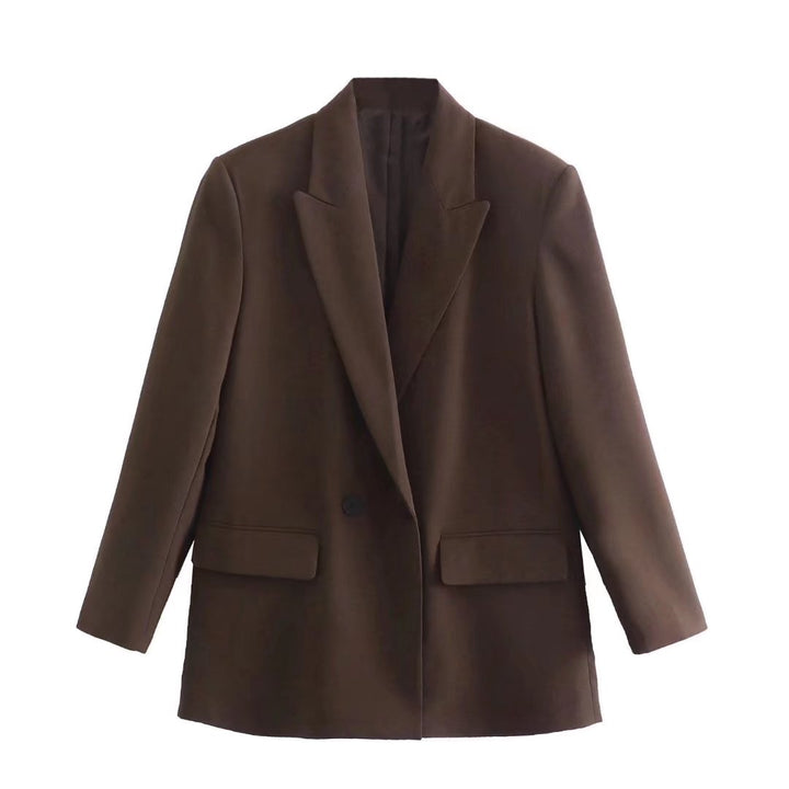 Levoire | Blazer Long Tendance Confortable Pour L'Automne Café