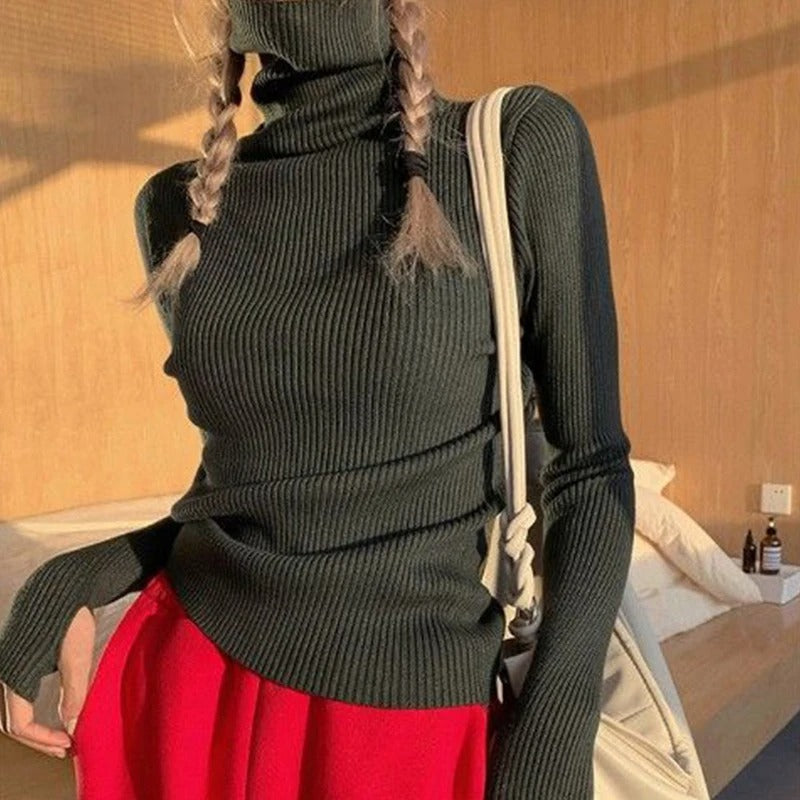 Levoire | Pull À Col Roulé Élégant En Tricot Pour Femmes Noir