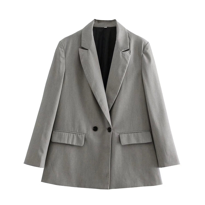 Levoire | Blazer Long Tendance Confortable Pour L'Automne Gris