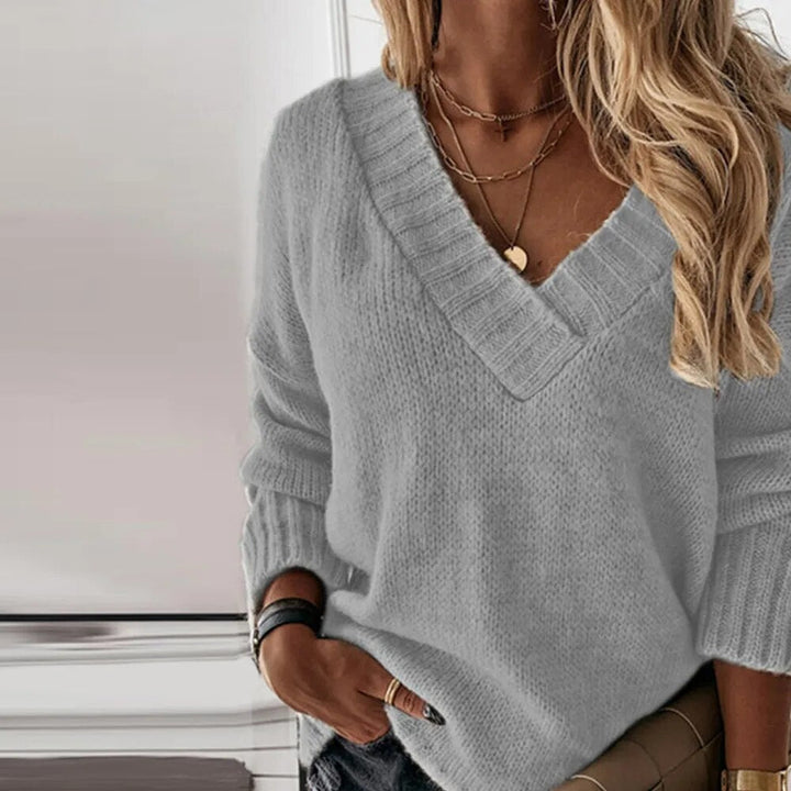 Levoire | Pull-Over À Col En V Profond Gris