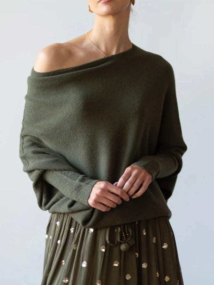 Levoire | Blouse Asymétrique Drapée Vert Taille unique