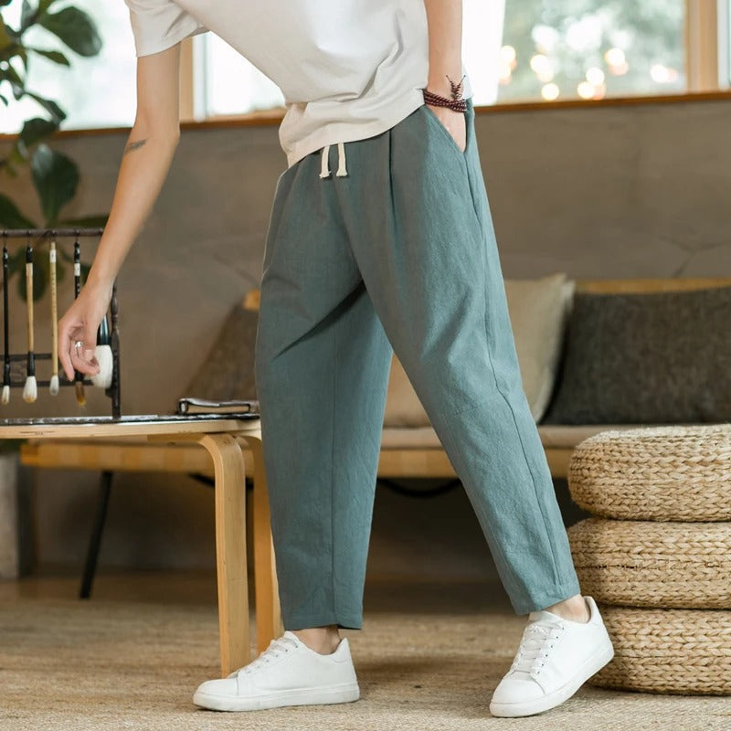 Levoire | Pantalons En Lin D'Été Vert