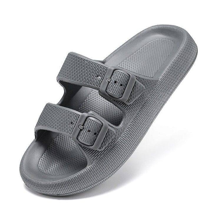 Levoire | Chaussons Confortables Avec Des Sangles Ajustables Pour Femmes Et Hommes Gris